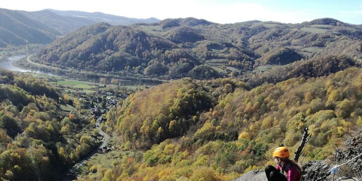 Kurz Via Ferrata lezení Vrabinec vč. výhledů do údolí Labe