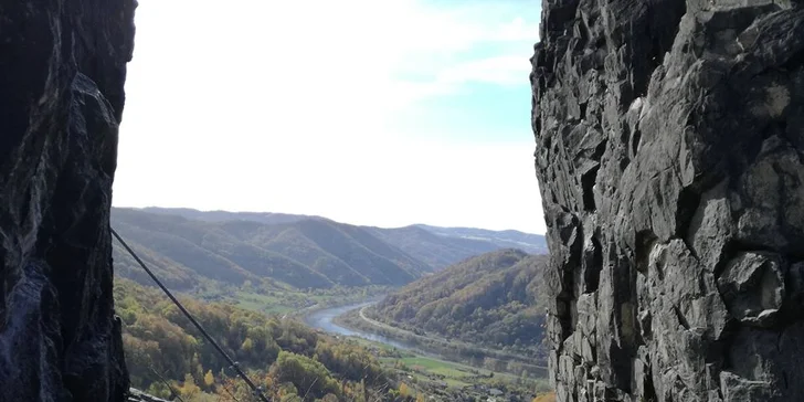 Kurz Via Ferrata lezení Vrabinec vč. výhledů do údolí Labe