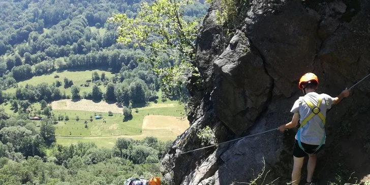 Kurz Via Ferrata lezení Vrabinec vč. výhledů do údolí Labe