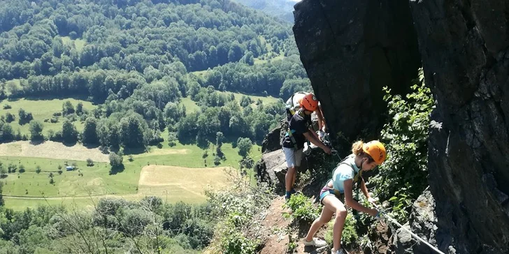 Kurz Via Ferrata lezení Vrabinec vč. výhledů do údolí Labe