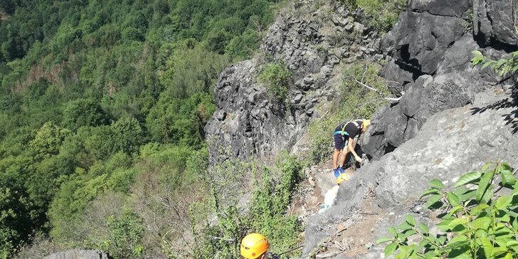 Kurz Via Ferrata lezení Vrabinec vč. výhledů do údolí Labe