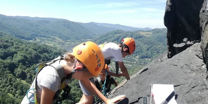Kurz Via Ferrata lezení Vrabinec vč. výhledů do údolí Labe