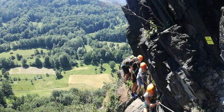 Kurz Via Ferrata lezení Vrabinec vč. výhledů do údolí Labe