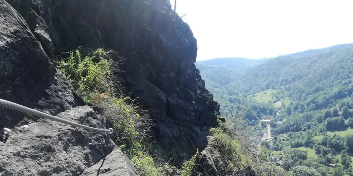 Kurz Via Ferrata lezení Vrabinec vč. výhledů do údolí Labe