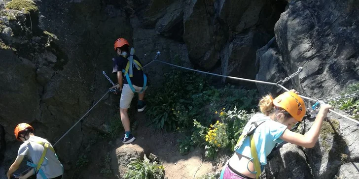 Kurz Via Ferrata lezení Vrabinec vč. výhledů do údolí Labe