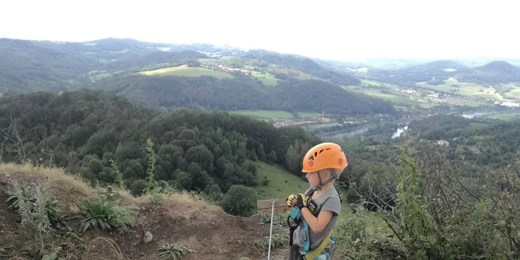 Kurz Via Ferrata lezení Vrabinec vč. výhledů do údolí Labe