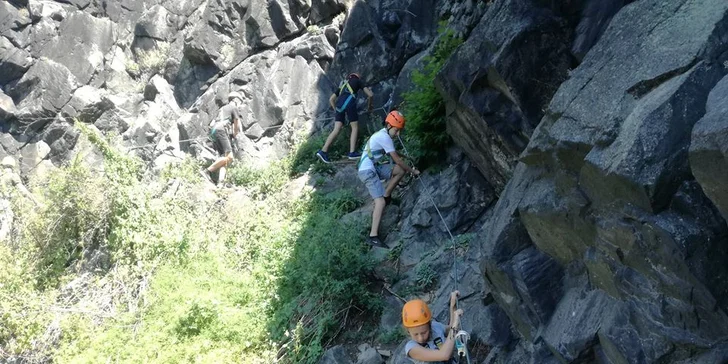 Kurz Via Ferrata lezení Vrabinec vč. výhledů do údolí Labe