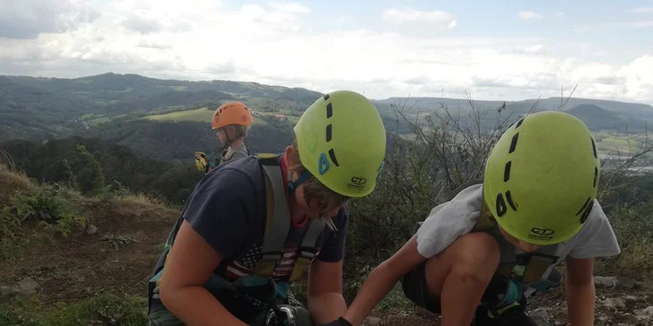 Kurz Via Ferrata lezení Vrabinec vč. výhledů do údolí Labe