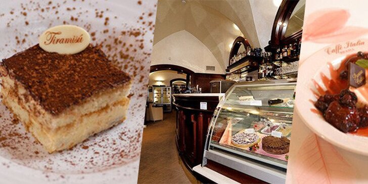 120 Kč za DVĚ výborné kávy a DVA dezerty v CAFFÉ ITALIA. Zakončete zimní procházku Prahou v kavárně na Staroměstském náměstí se slevou 75%!