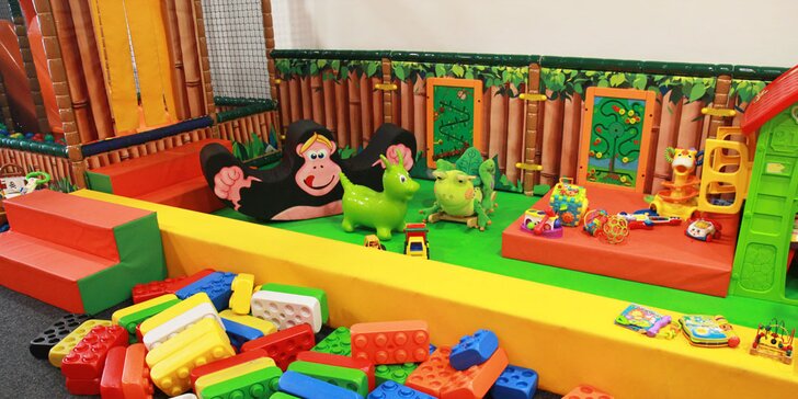Celodenní vstup do herny pro děti: skluzavka, trampolína i opičí dráha