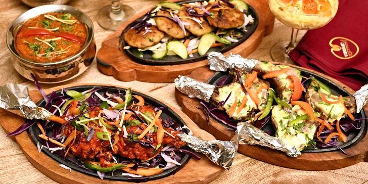 Chuť pravé Indie: několikachodová hostina s masem nebo vege pro 2 osoby