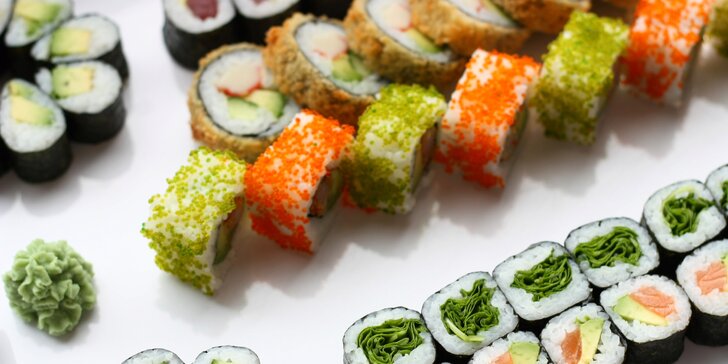 Nechte si naservírovat sushi: 46 nebo 62 ks s lososem, avokádem i tuňákem