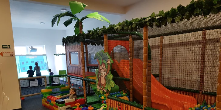 Celodenní vstup do herny pro děti: skluzavka, trampolína i opičí dráha