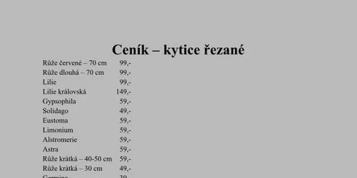 Řezané kytice podle vašeho výběru: vouchery v hodnotě od 300 do 2000 Kč