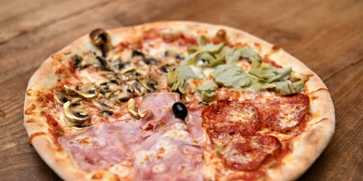2× pizza na Starém Městě: výběr ze 16 druhů a sleva na nealko nápoje