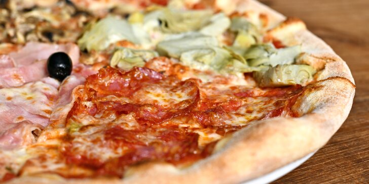 2× pizza na Starém Městě: výběr ze 16 druhů a sleva na nealko nápoje