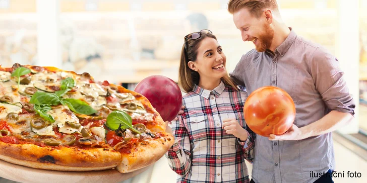 Zábava pro partu i rodinu: 60 minut bowlingu a k tomu jedna pizza