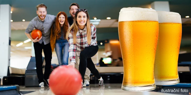 Zábavný večer: 60 min. bowlingu na profi dráze a 4 velká piva Švec 10°
