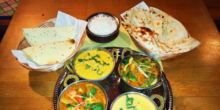 Ochutnejte Indii: degustační menu se 4 specialitami a dezertem pro 1 nebo 2 osoby