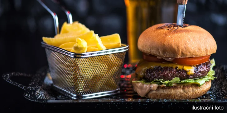 Burger, hranolky a pivo v novém podniku kousek od Žižkovské věže