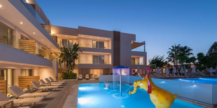 4* dovolená v oblíbeném letovisku Stalida: krásný resort u pláže, aquapark a animátoři