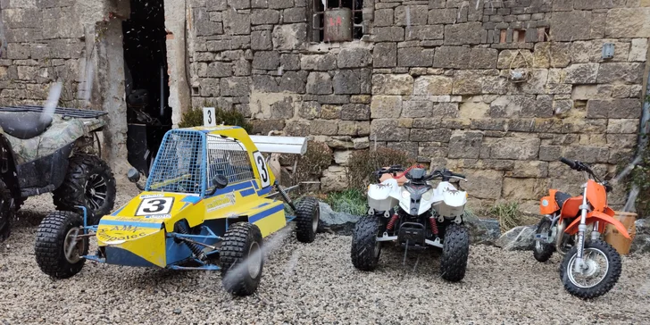 Adrenalinová jízda přírodou: Jízda na čtyřkolce Kawasaki Bruteforce 750, KTM sx 50/autokros nebo Buggy Honda