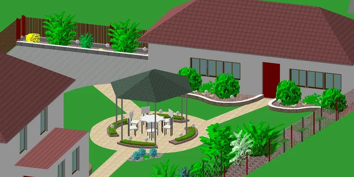 Okolí domu jako ze žurnálu: vizualizace zahrady od zkušených architektů
