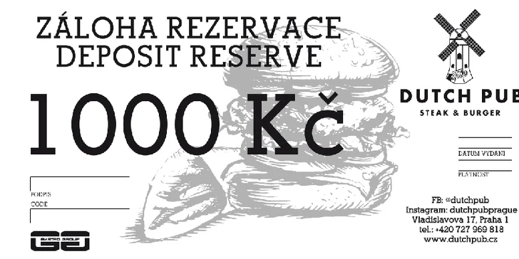 Voucher na 500–2000 Kč do stylového pubu: burgery, steaky i nápoje