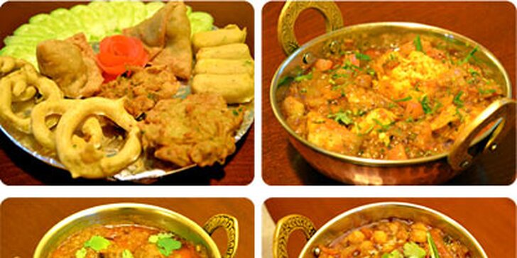 499 Kč za bohaté indické menu PRO DVĚ osoby v hodnotě 1045 Kč! Předkrmy, tři hlavní chody, dezerty i nápoje v restauraci Golden Tikka.