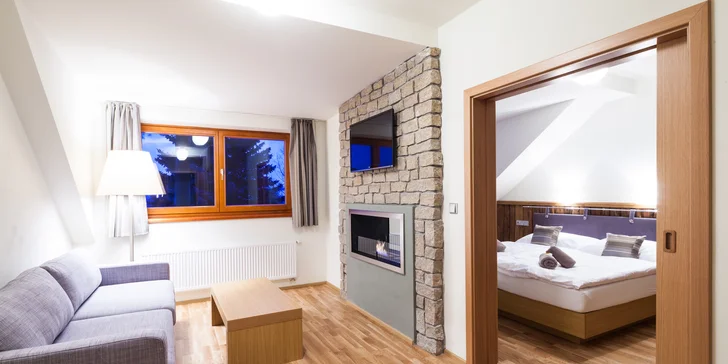 Za příplatek se můžete zabydlet v apartmánu vhodném pro rodiny s dětmi.