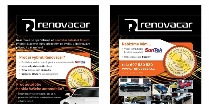 Tónování zadních autoskel americkou fólií SunTek