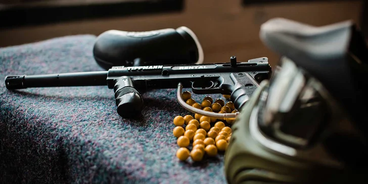 2hodinová paintballová střílečka v nové hale, vč. kuliček a občerstvení