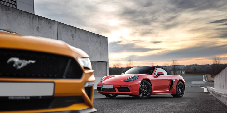 20–120 min. řízení nového Porsche 718 a Mustangu GT 5.0 Cabrio