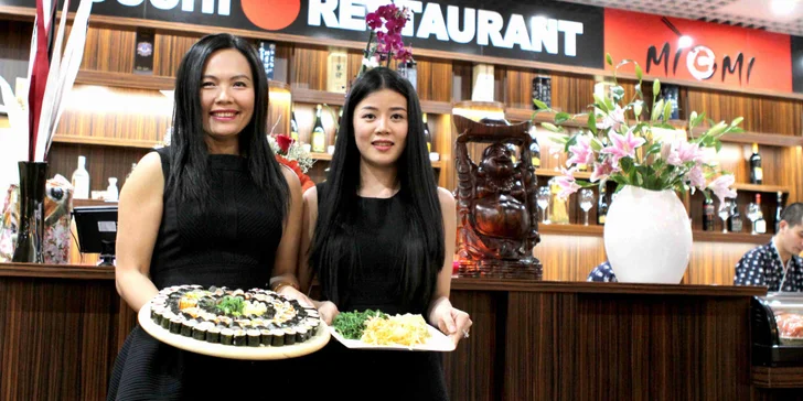 Sushi sety s 21–70 kousky: nigiri, maki i roll s krevetami, lososem či tuňákem