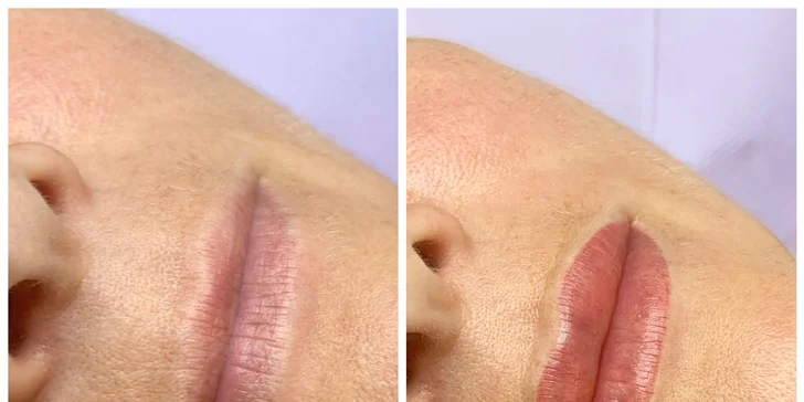 Permanentní make-up obočí nebo rtů pudrovou metodou