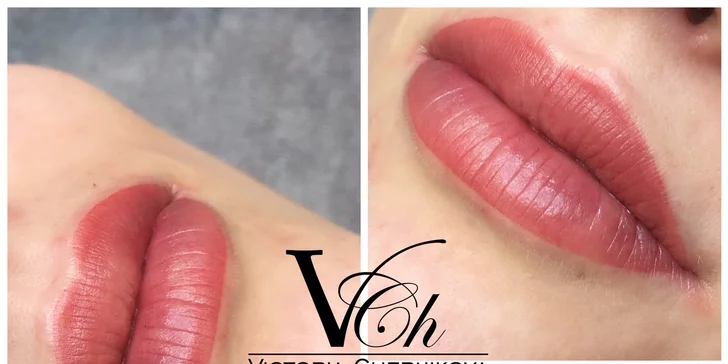 Permanentní make-up obočí nebo rtů pudrovou metodou