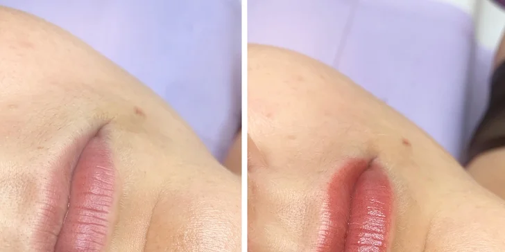 Permanentní make-up obočí nebo rtů pudrovou metodou