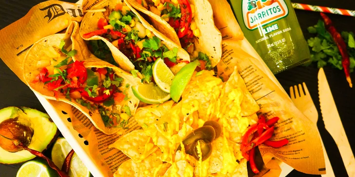Mexické Taco Bonito v Brně: burritos, tacos nebo quesadilla s masem či vege i menu s nachos