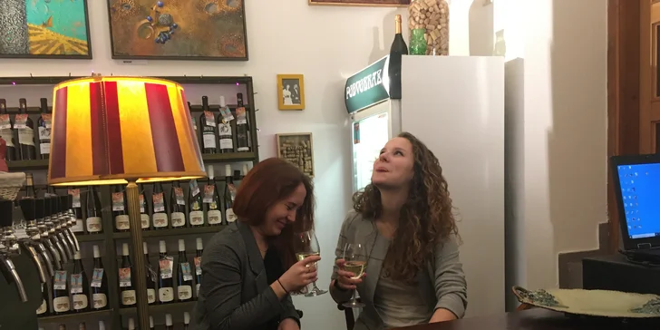 Vinotéka s rodinnou atmosférou: posezení s vínem a mandlemi nebo odnos vína s sebou