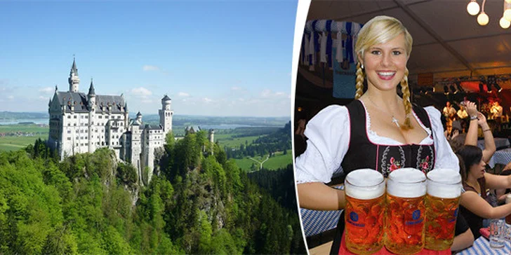 Pohádkový zámek Neuschwanstein a  Mnichov (centrum nebo Oktoberfest)