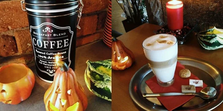 Bio čaj, alžírská káva nebo macchiato s příchutí a zákusek podle výběru