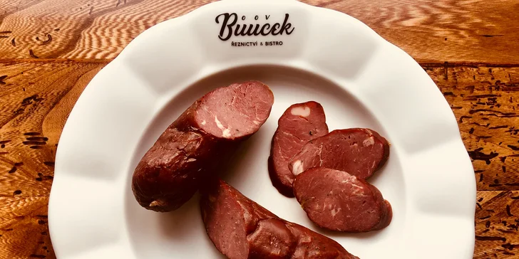 Degustace klobás, masa a uzenin pro dva v Řeznictví & bistro Bůůůček Praha