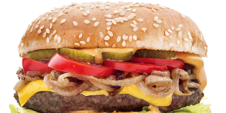 2× burger menu s sebou: 150 nebo 300 g masa, hranolky i obal k odnosu z Poruby až domů