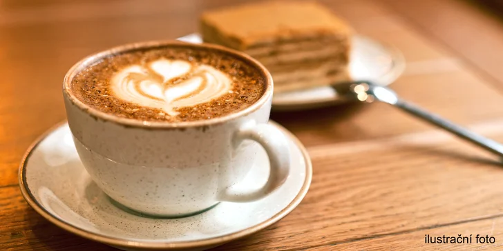 Bio čaj, alžírská káva nebo macchiato s příchutí a zákusek podle výběru