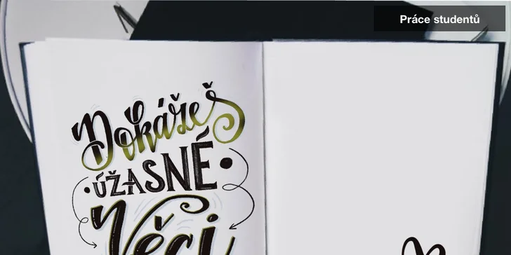 Otevřené vouchery na online kurzy letteringu v hodnotě 1800 a 2500 Kč