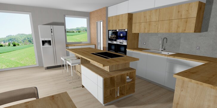 Kuchyň snů: profesionální zpracování 3D návrhu místnosti do 35 m²
