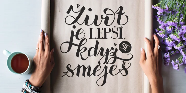 Otevřené vouchery na online kurzy letteringu v hodnotě 1800 a 2500 Kč