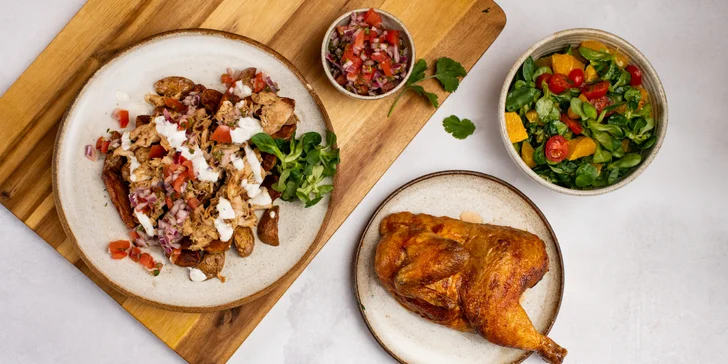 20% sleva na celý sortiment Chicken Guys Luka: grilovaná kuřata a přílohy s sebou