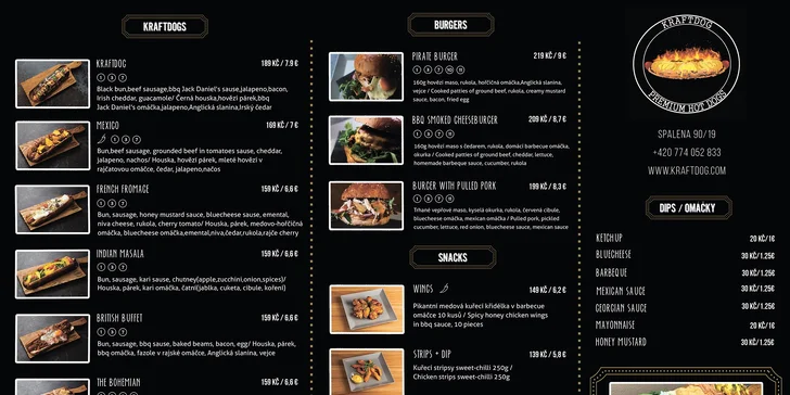 30% sleva na celý sortiment v bistru Kraftdog v centru Prahy: vymazlené hot dogy a burgery