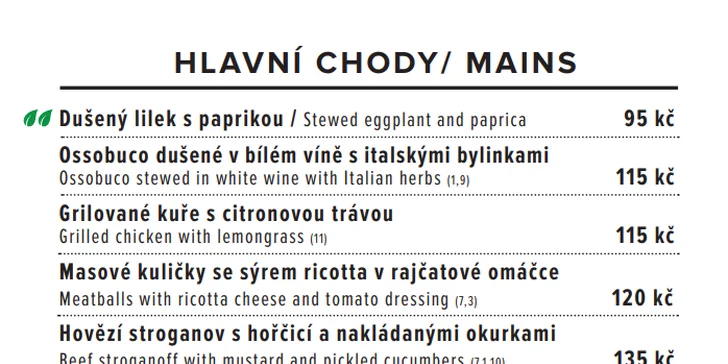25% sleva na veškerý sortiment bistra v centru Vinohrad: předkrmy, polévky i hlavní chody